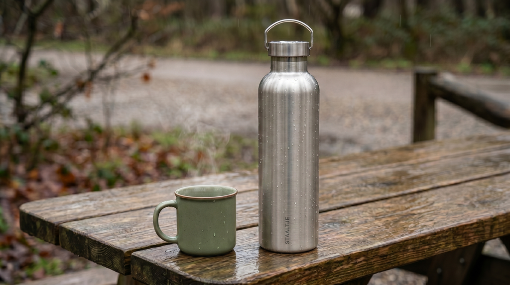 Premium RVS Thermosfles 1000ML RVS