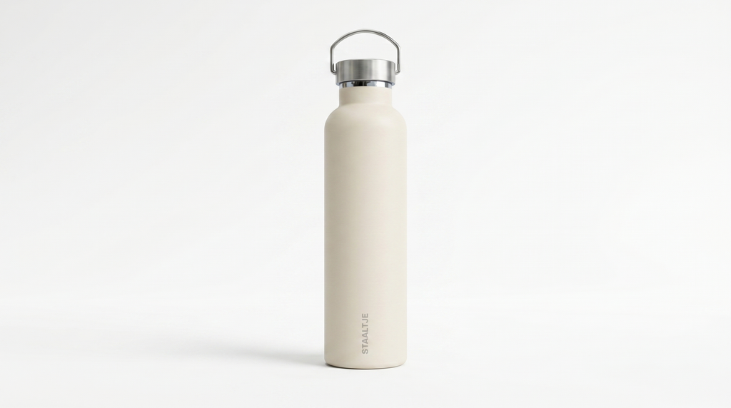 Premium RVS Thermosfles 1000ML Crème