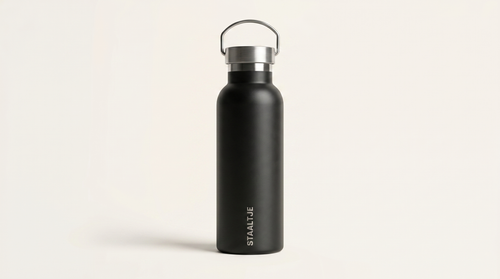 Premium RVS Drinkfles 500ML Zwart