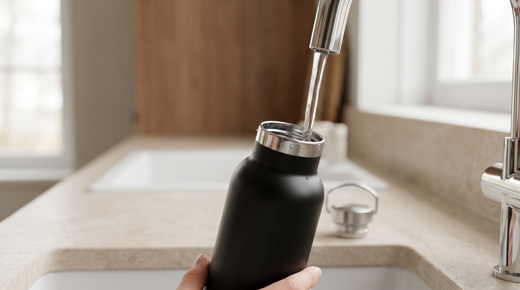 Premium RVS Thermosfles 1000ML Zwart
