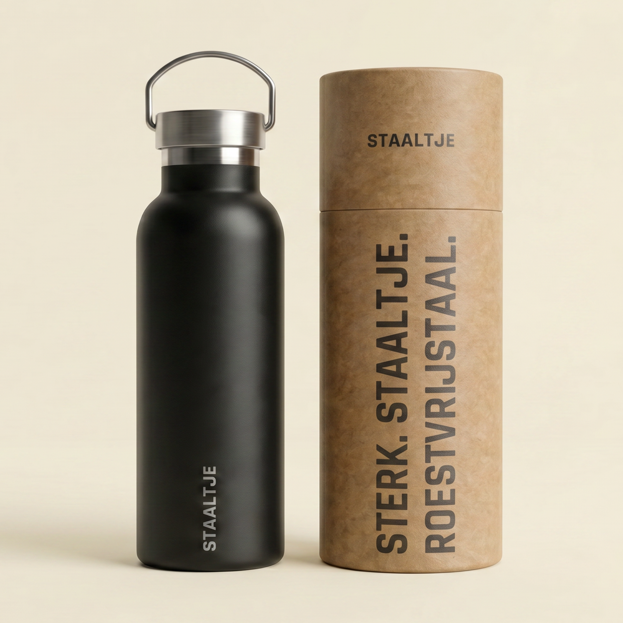 Premium RVS Drinkfles 500ML Zwart
