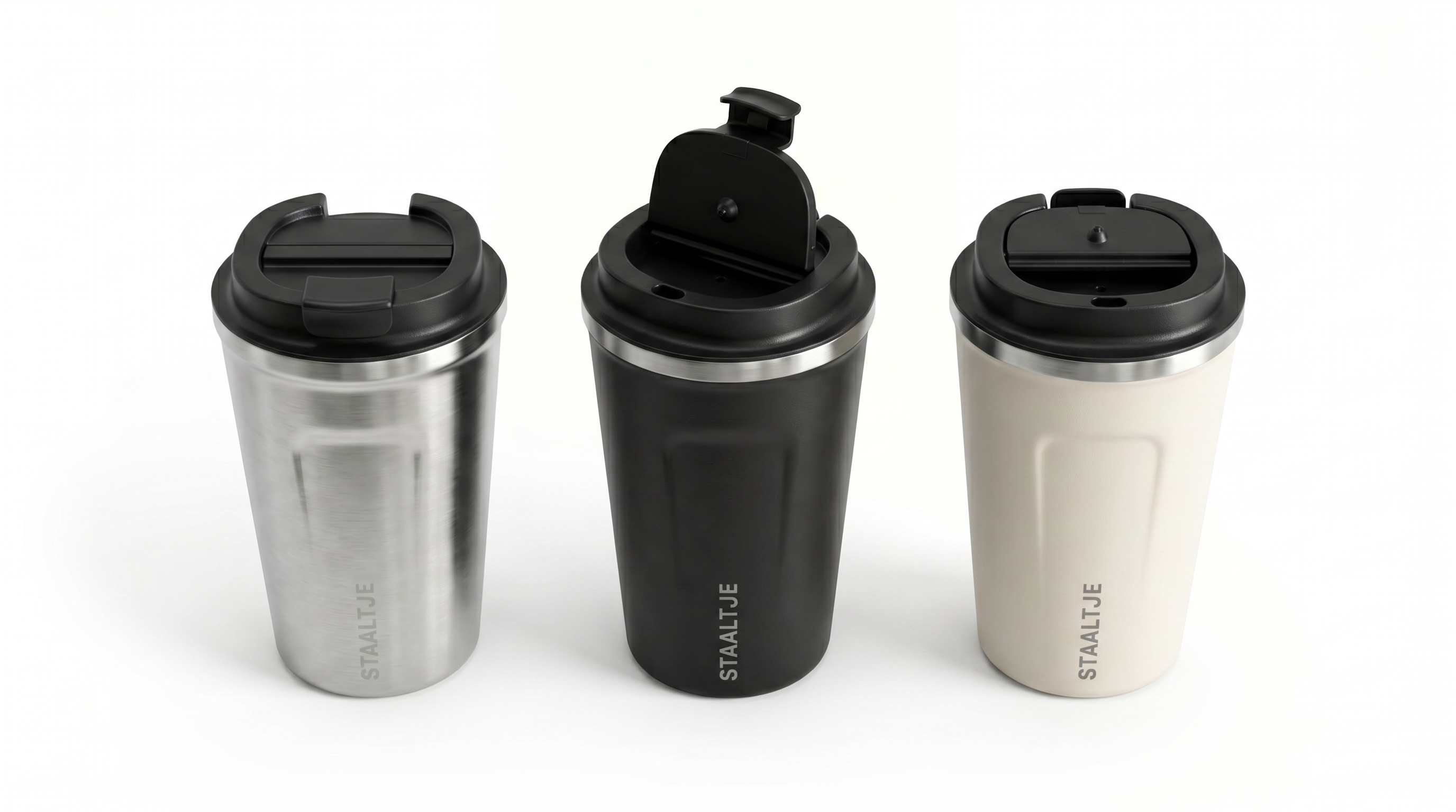 Premium RVS Thermosbeker 380ML Zwart