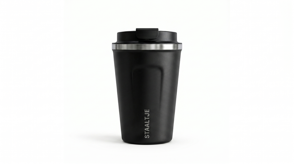 Premium RVS Thermosbeker 380ML Zwart
